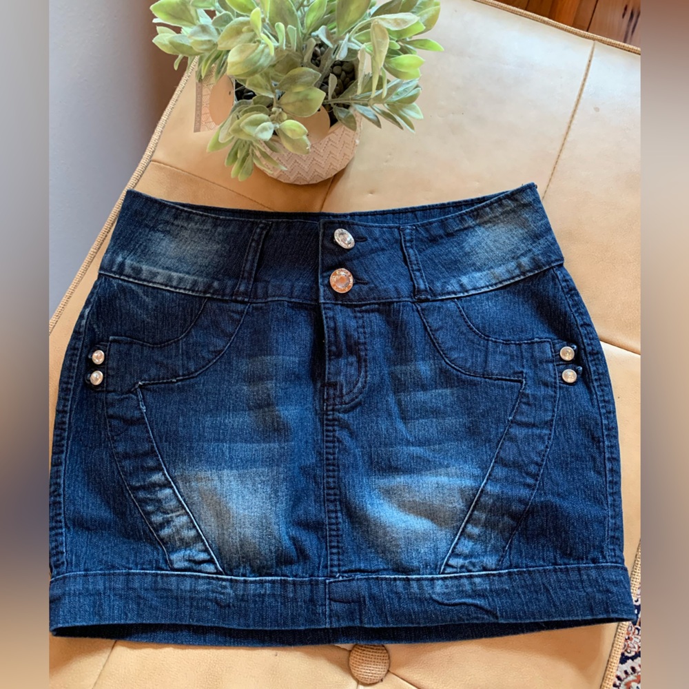 Silver Diva Mini Blue Distressed Jean Skirt | Size: 9